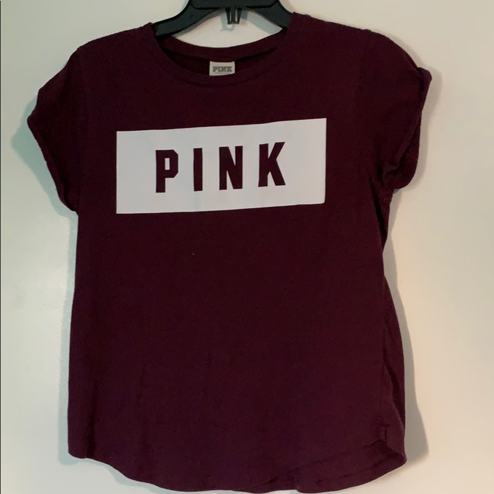 Burgundy brand pink shirt